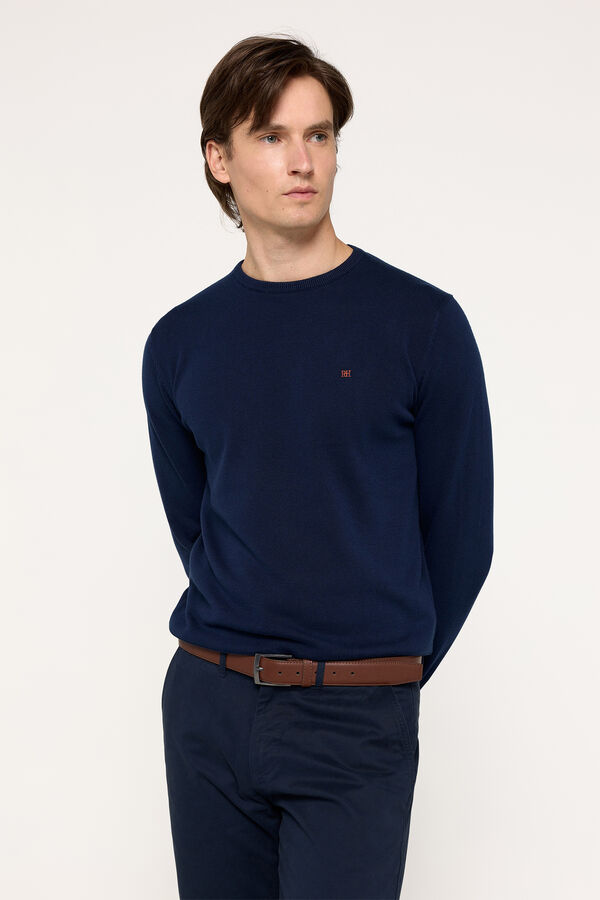 Pedro del Hierro Jersey basico algod&oacute;n PDH Navy