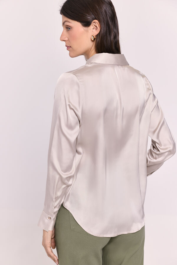 Milano Camisa de cetim Bege