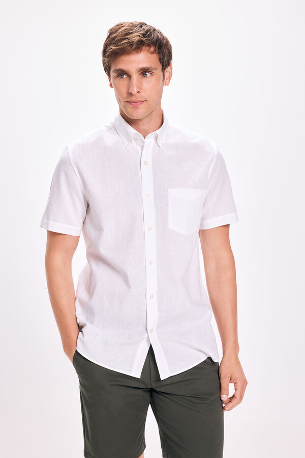 Pedro del Hierro Camisa de linho Pedro Del Hierro Branco