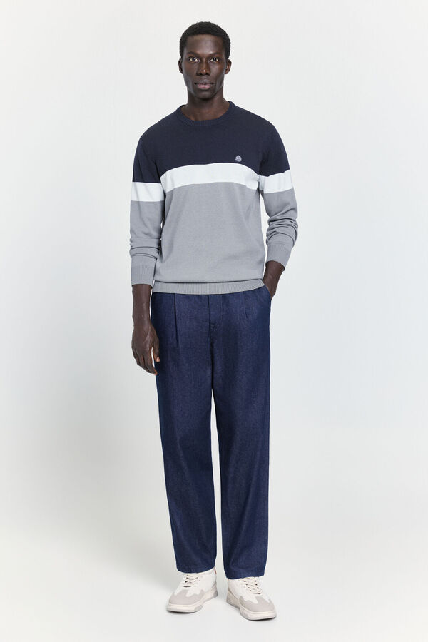 Springfield Jersey fantas&iacute;a cuello caja Cinza claro