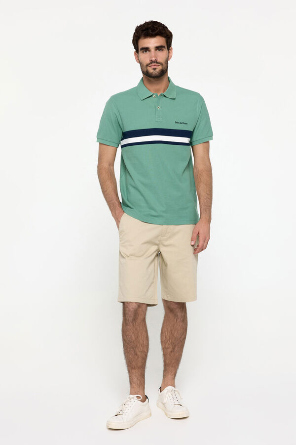 Fifty Outlet Polo piqué cortado y cosido PdH Verde