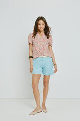 Milano Bermuda lisa com cinto Azul