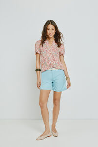 Milano Bermuda lisa com cinto