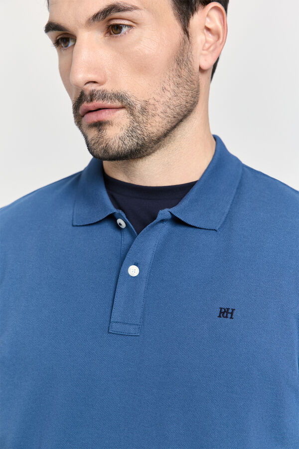 Pedro del Hierro Polo b&aacute;sico manga curta Azul