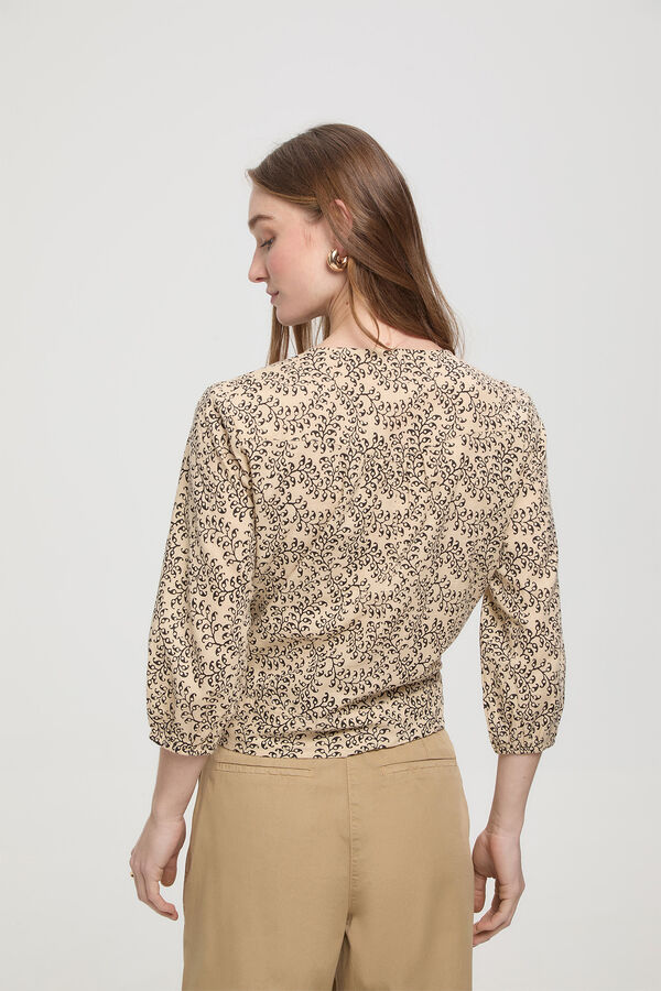 Milano Blusa com decote em V Estampado cinza
