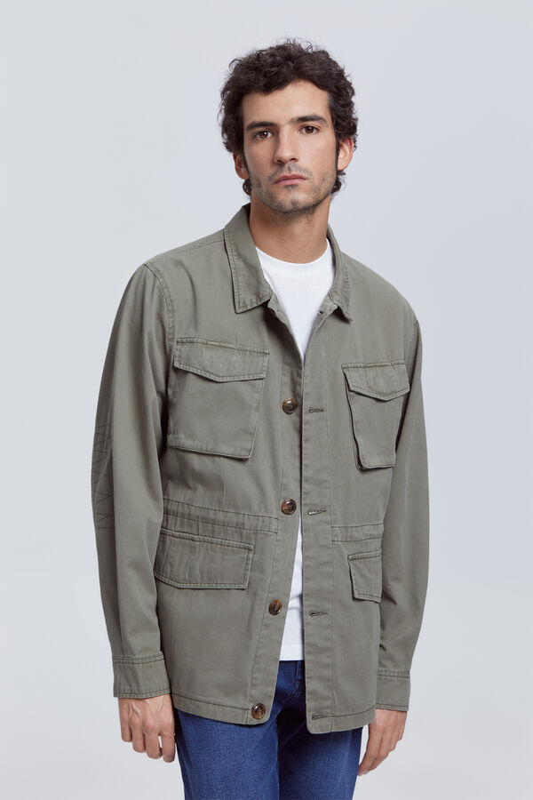 Milano Chaqueta Bolsillos Kaki Claro