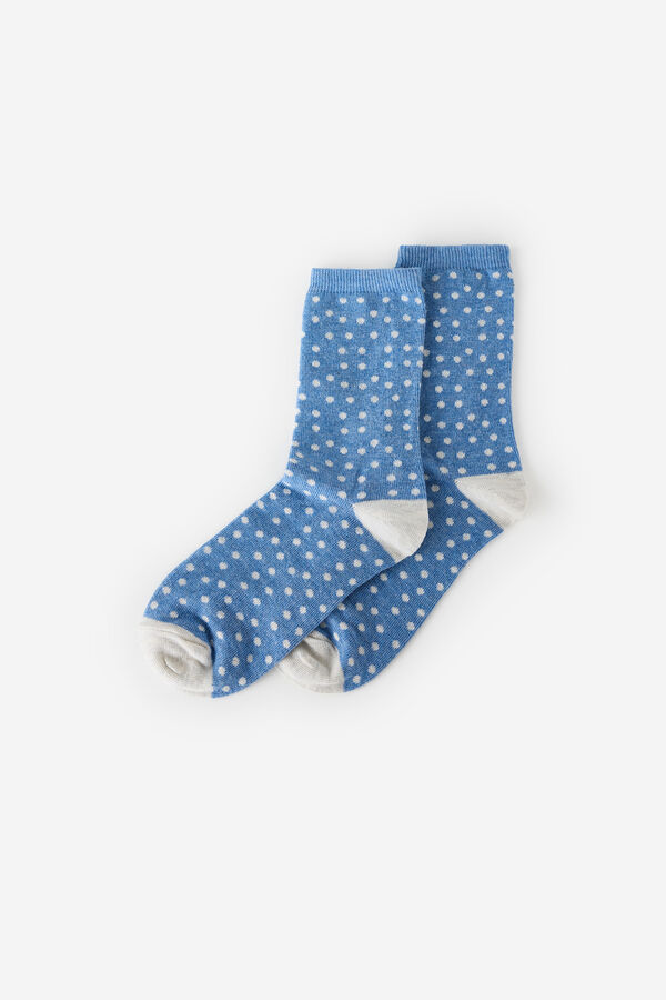 Milano Meias de bolinhas Estampado azul