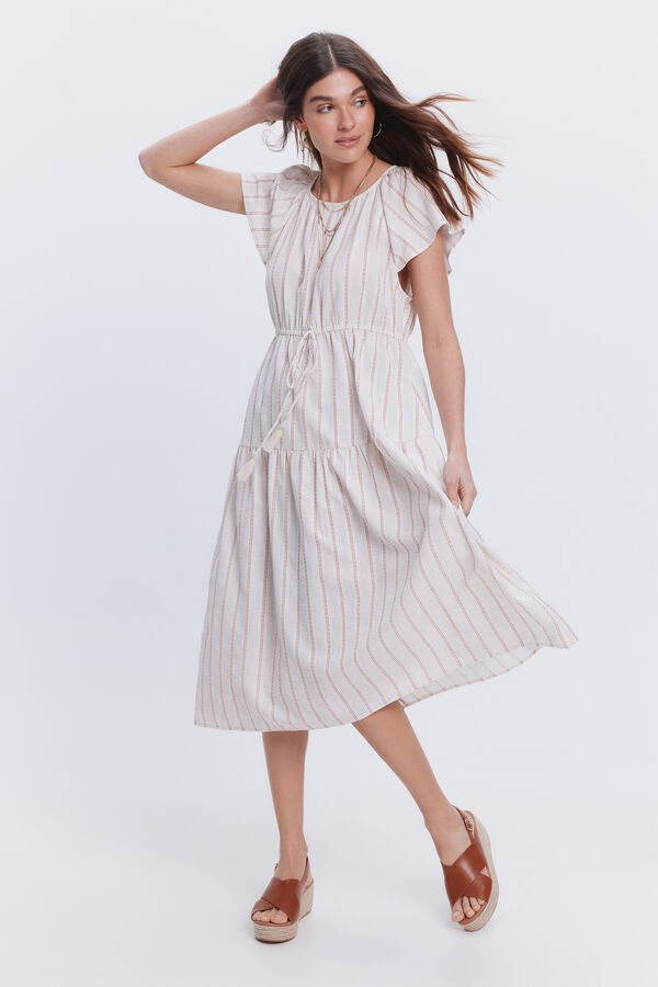 Milano Vestido fluido largo midi Beige