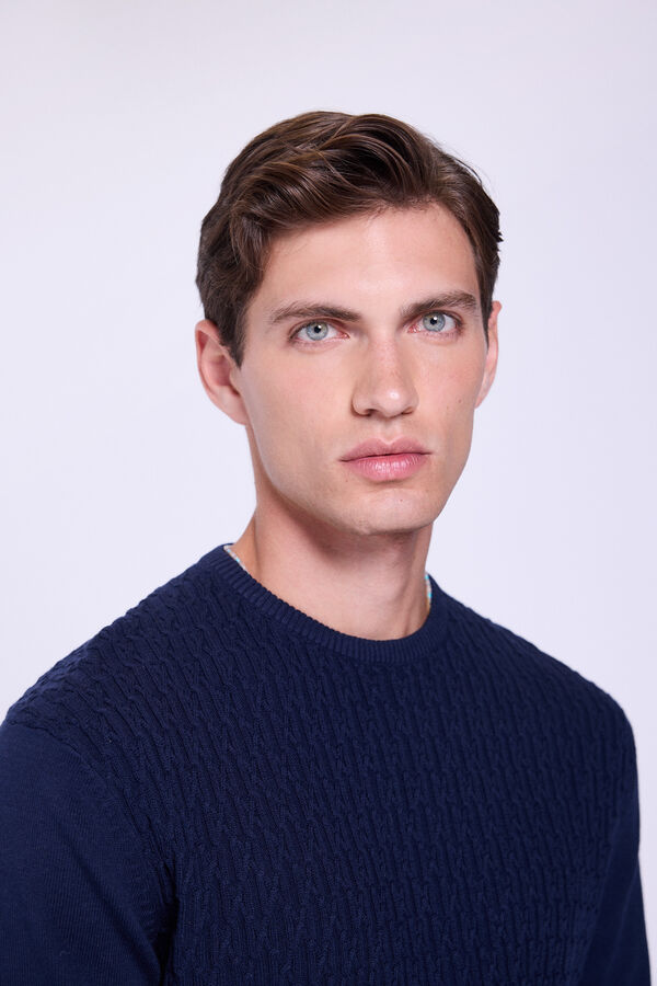 Milano Jersey Cuello Redondo Estructura Navy