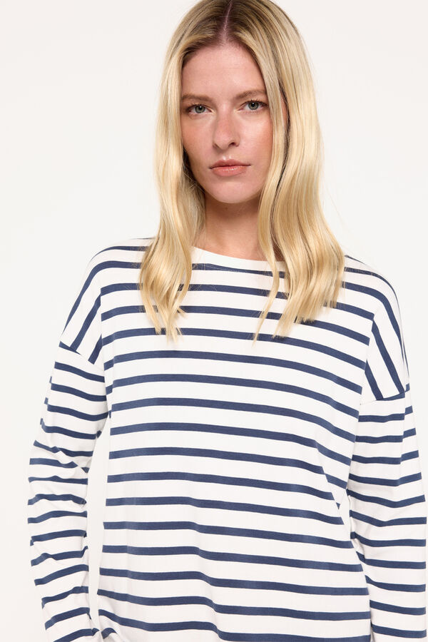 Milano Camiseta heavy cotton rayas Negro