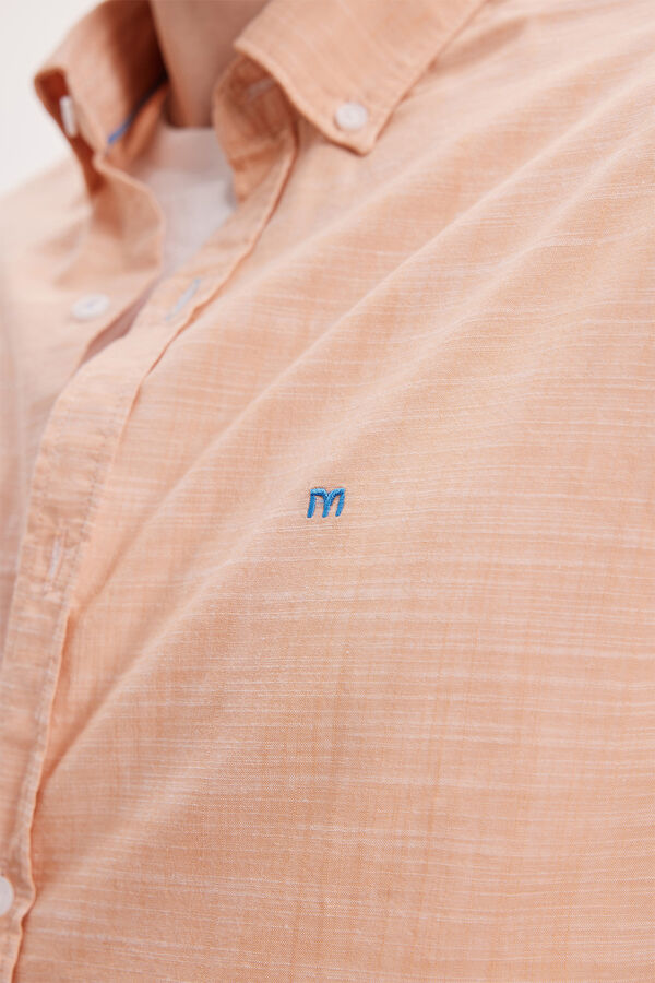 Milano Camisa malha slub lisa laranja