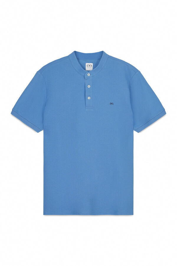 Milano Polo de manga curta gola mao Azul claro