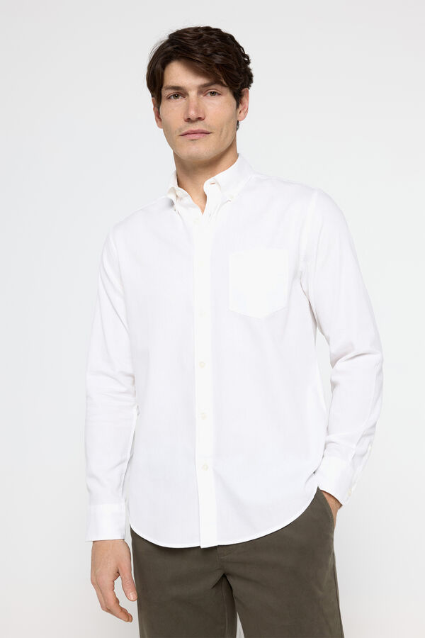 Pedro del Hierro Camisa Vestir Lisa Blanco
