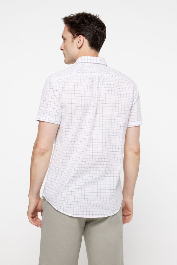 milano Camisa Slub Cuadros Estampado azul