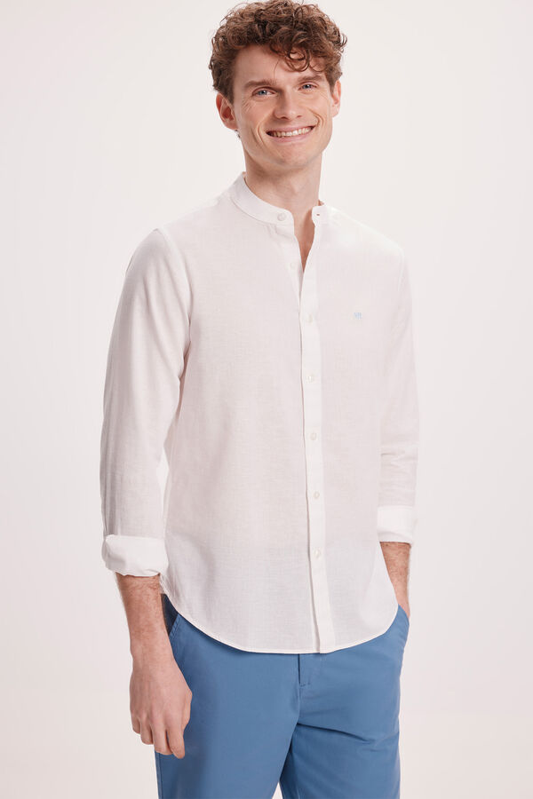 Pedro del Hierro Camisa Lino PDH Lisa Blanco