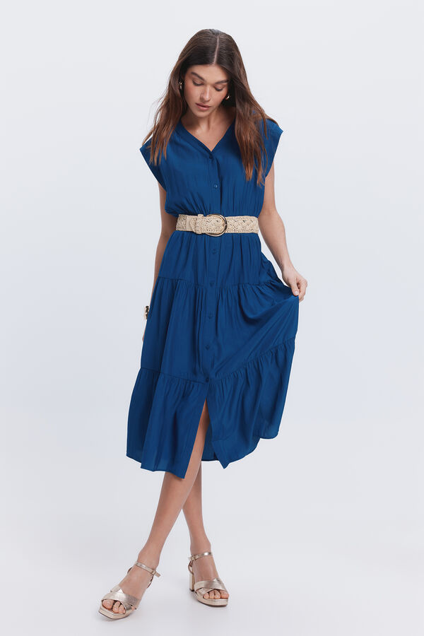 Milano Vestido largo vuelo Azul