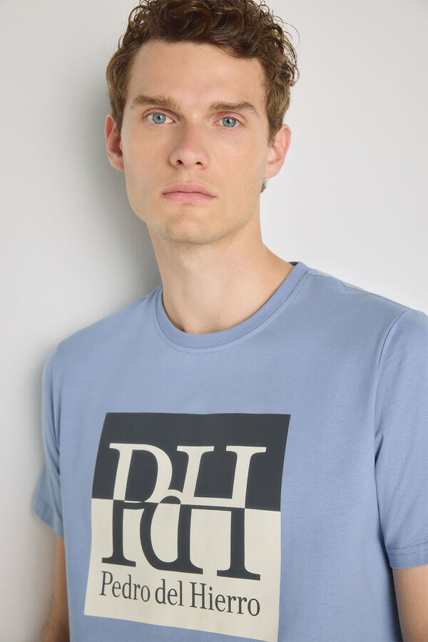 Pedro del Hierro T-shirt de manga curta estampada Azul indigo