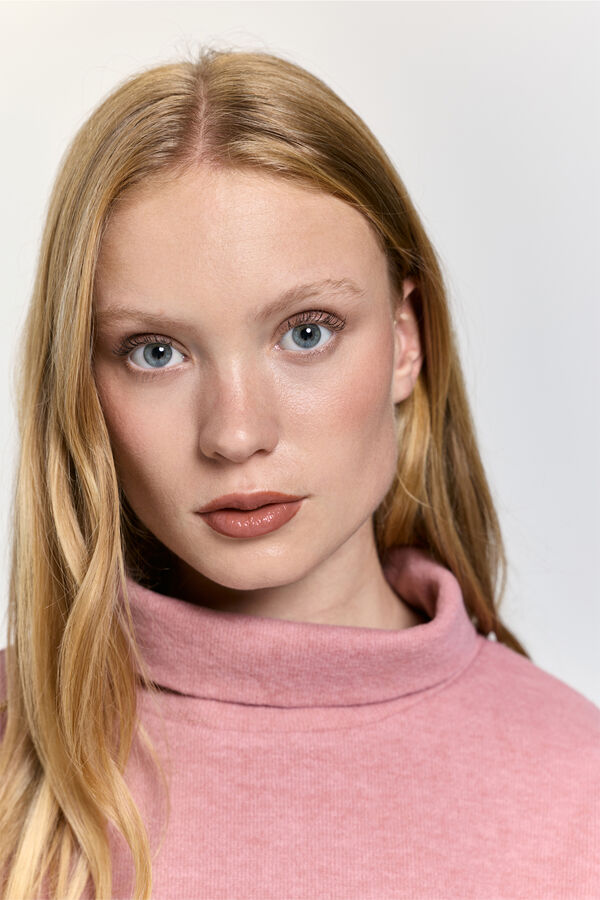 Milano Camiseta punto polar suave cuello cisne Rosa