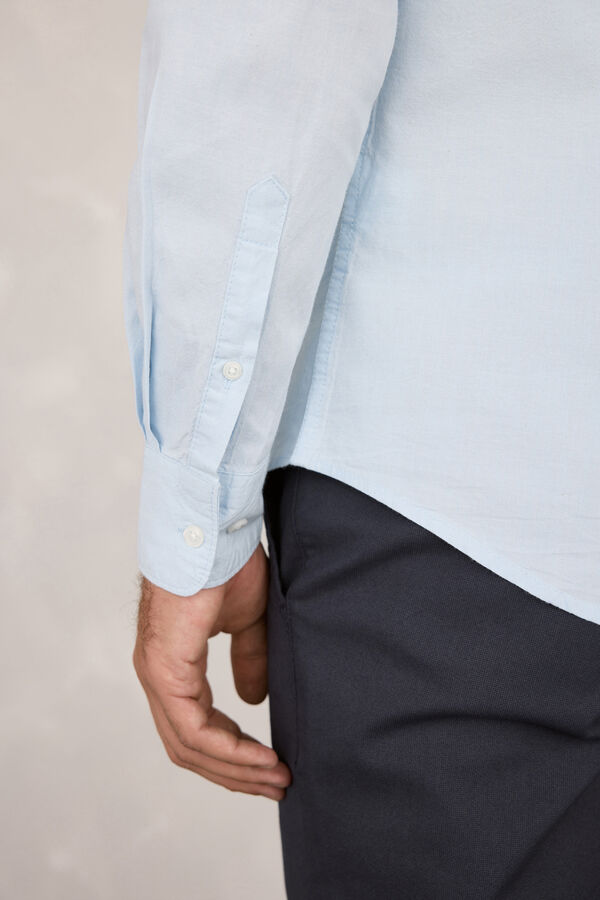 Milano Camisa esportiva estampado Oxford Azul