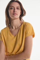 Fifty Outlet Camiseta sostenible pico Dorado