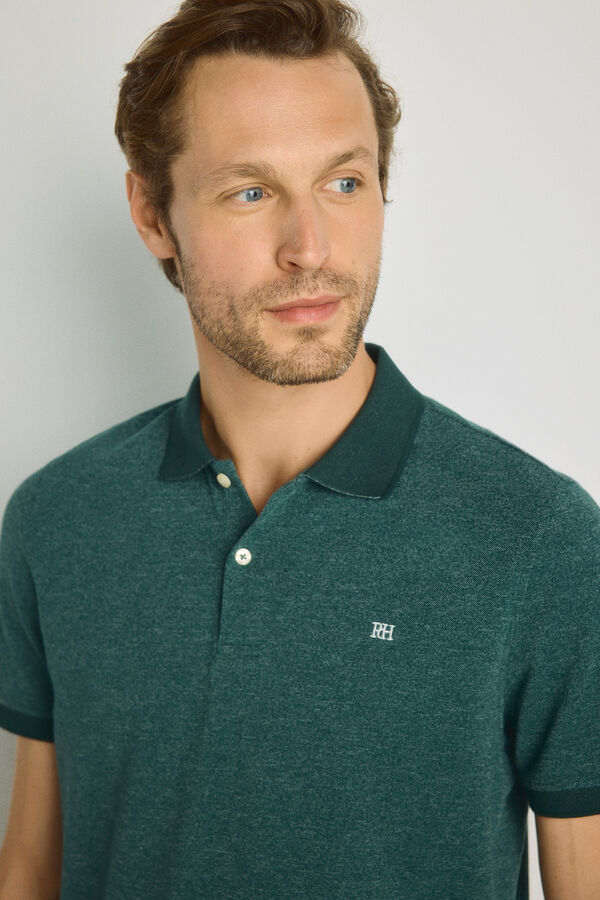 Pedro del Hierro Polo de manga curta Verde escuro