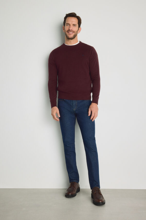 Pedro del Hierro Jersey cuello caja Granate