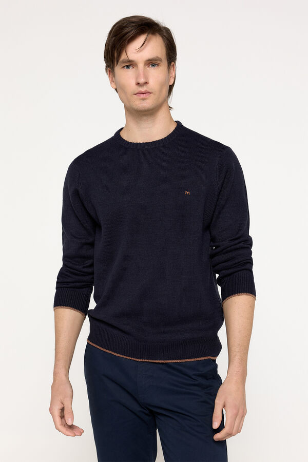 Milano Jersey cuello caja coderas Navy