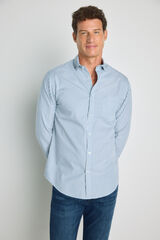 Milano Camisa de riscas de manga comprida Azul indigo