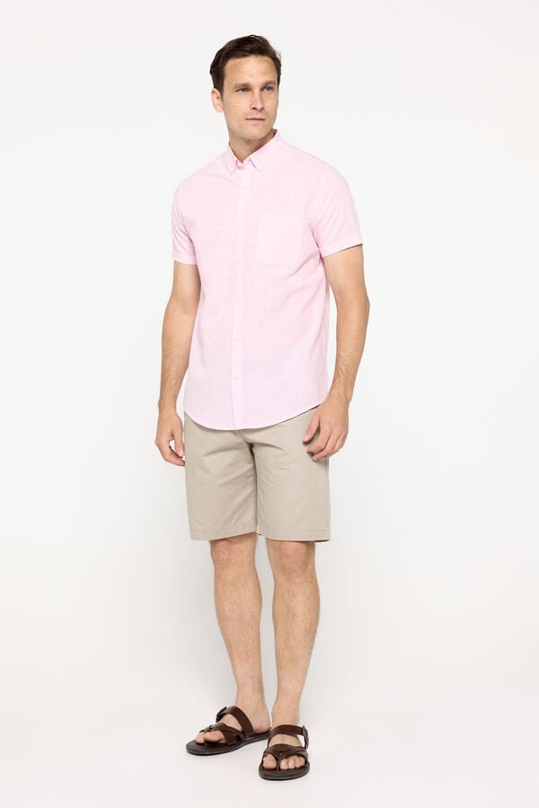 Milano Camisa Slub Lisa Rosa