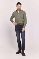 Milano Camisa lisa relaxed fit Kaki Oscuro