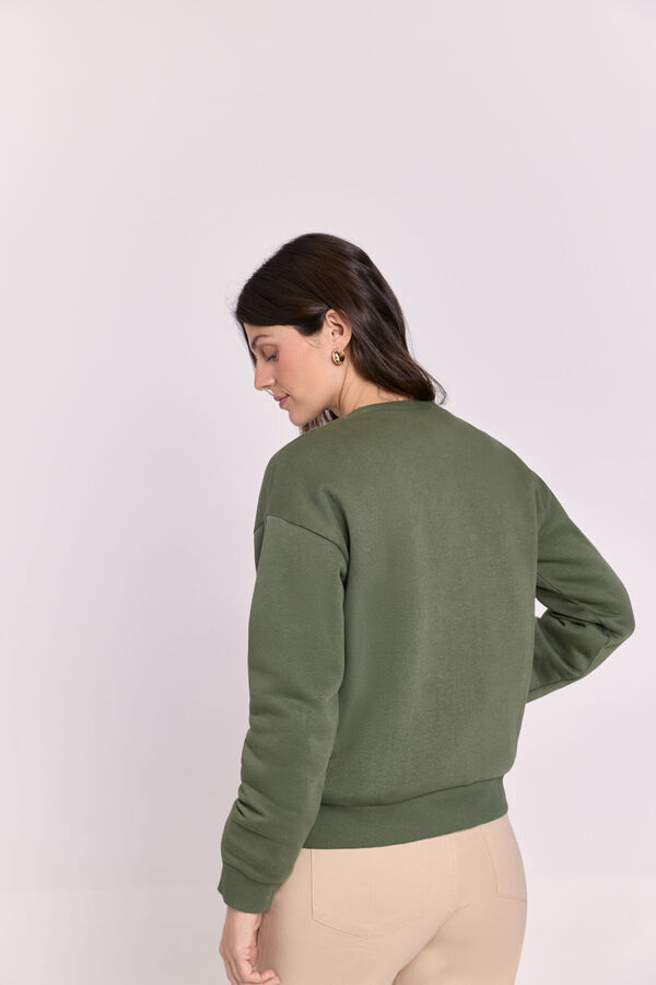 Milano Sudadera verde con estampado y bordado Verde