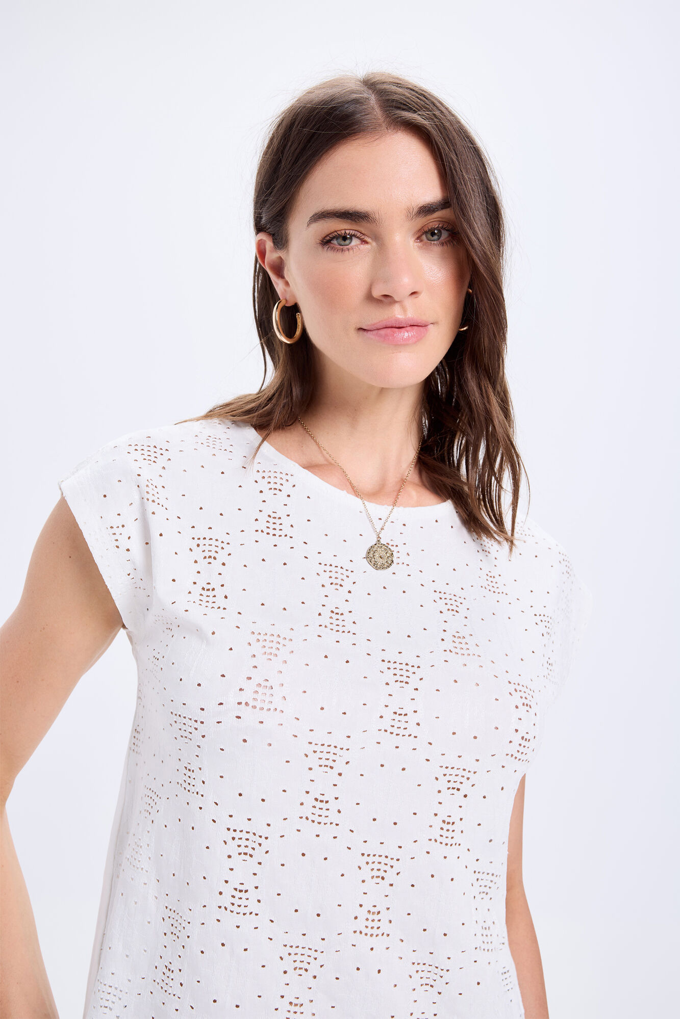 Milano Camiseta bimateria delantero en jacquard