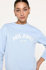 Milano Sudadera logo estampado cuello rib Rosa