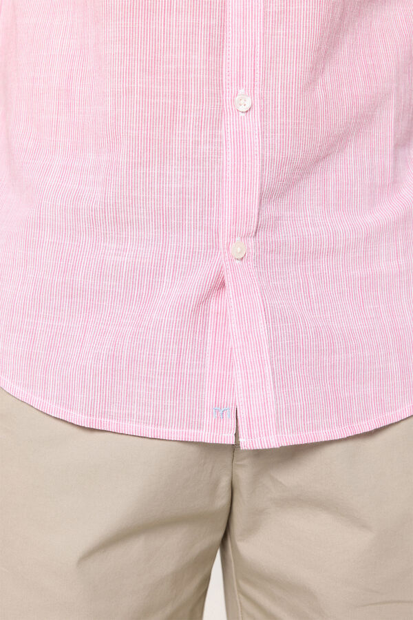 Milano Camisa malha slub riscas vermelho