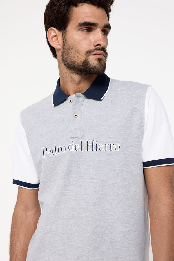 Fifty Outlet Polo pique logo PDH Cinza medio