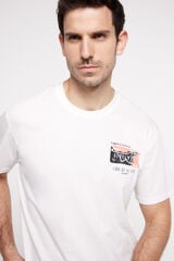 Fifty Outlet Camiseta estampada 100% algodón Blanco