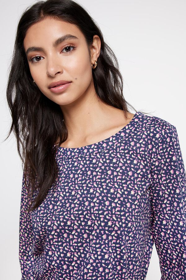 Milano T-shirt estampada manga comprida Estampado azul