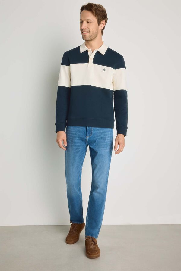 Springfield Sweatshirt gola camiseira &agrave;s riscas Azul