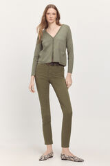 Milano Calças justas coloridas Cáqui médio