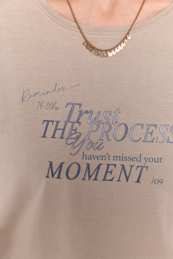 Milano Camiseta estampada manga francesa Marfil