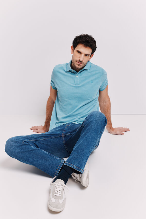 Pedro del Hierro Polo manga curta Azul
