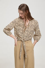 Milano Blusa com decote em V Estampado cinza