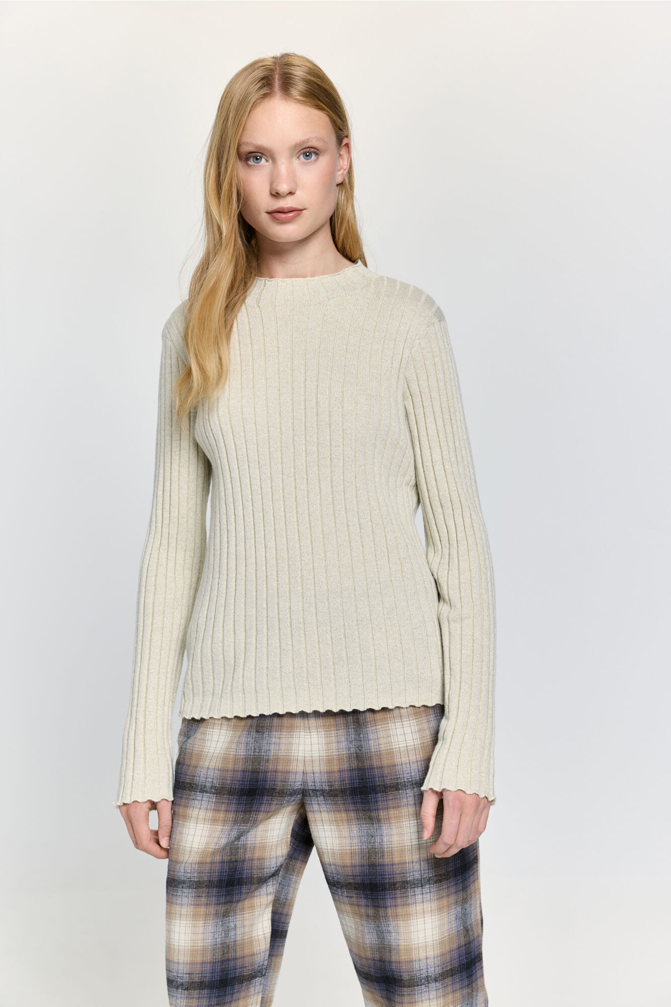 Milano Jersey de pico hilo metalizado