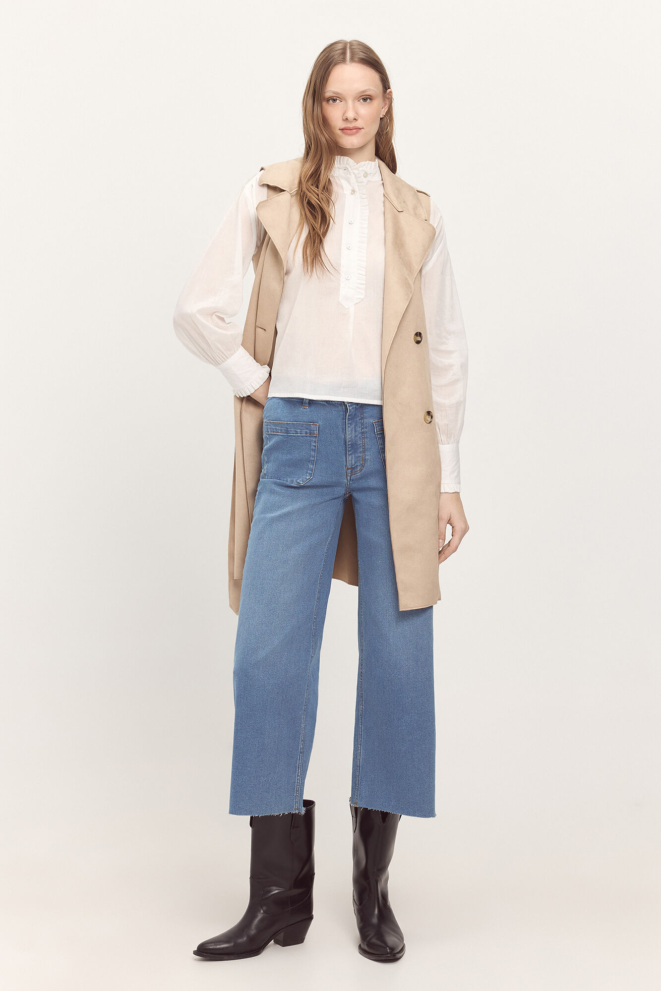 Milano Blusa de voile com folho