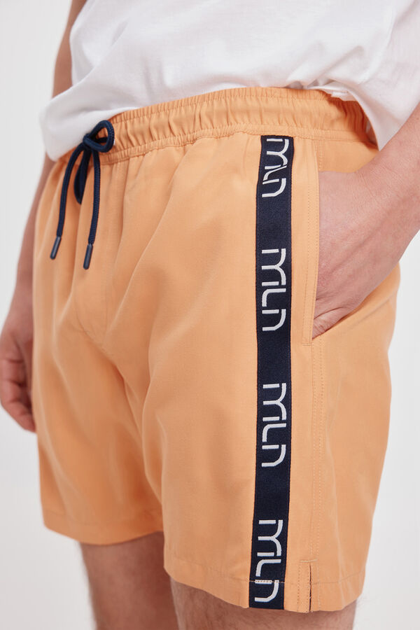 Milano Maiô liso com fita Milano lateral Laranja