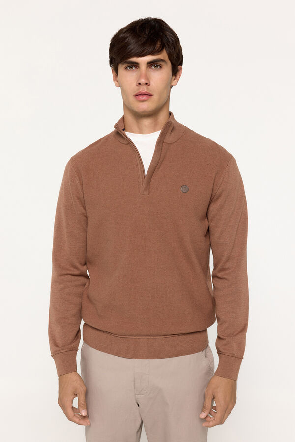 Milano Camisola meio z&iacute;per Areia