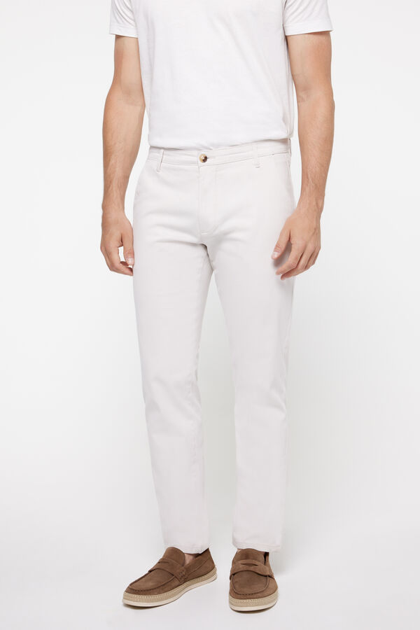 Fifty Outlet Chino Liso Ligero Bege