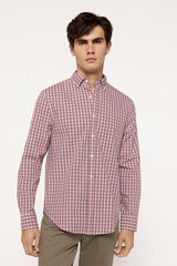 Milano Camisa Popel&iacute;n Cuadros Bordeaux
