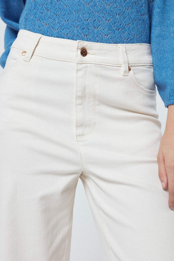 Fifty Outlet Pantalon cropped denim Marfil
