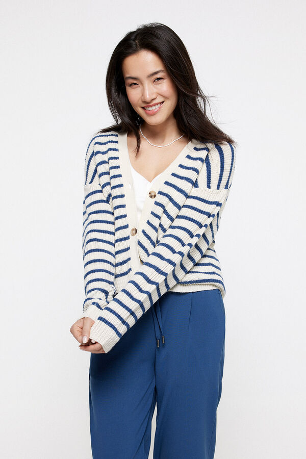 milano Casaco de malha bot&otilde;es Bege